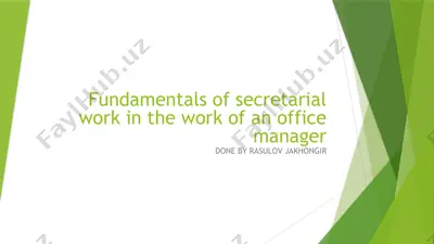 fundamentals of secretarial work in the work of an office manager — PPTX