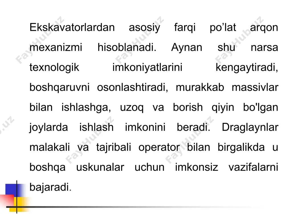 draglaynlar. ularning turlari, konstruktiv tuzilishi, texnik ko’rsatgichlari va ishlatilishi - Page 4