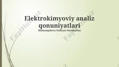 elektrokimyoviy analiz qonuniyatlari — PPTX
