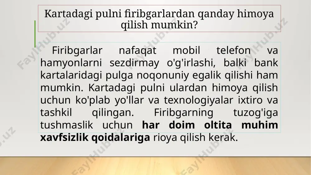 i naqd pulsiz shaklda pul mablag‘larini taqdim etishi zarur. ushbu pul mablag‘lari emitent tomonidan hisob-kitob bankida ochilgan maxsus hisobvaraqqa kirim qilinishi ta’minlanadi (2-rasm). elektron pullarni jismoniy shaxsga va elektron pullar tizimining agentiga realizatsiya qilish elektron pullar tizimi tomonidan har bir elektron pullar egasi uchun shakllantiriladigan elektron hamyonga emitentdan sotib olingan elektron pullarni kirim qilish yo‘li bilan amalga oshiriladi. emitent yoki operator bilan tuzilgan shartnoma asosida elektron pullar tizimining agenti elektron hamyonga ega bo‘lgan jismoniy shaxslarga ushbu pullarni realizatsiya qilish yoki ularni qoplash maqsadida elektron pullarning nominal qiymati bo‘yicha uning egasi bo‘lgan jismoniy shaxsdan sotib olishi mumkin. o‘zbekiston respublikasi hududida emitent tomonidan chiqariladigan elektron pullar faqat milliy valyutada nominallashtirilgan bo‘lishi shart. emitent va elektron pullar tizimining agenti tomonidan elektron pullarni chiqarishda uning egasiga elektron pullarni realizatsiya qilinganligi va elektron pullarning egasi elektron pullarni sotib olganligini tasdiqlovchi kvitantsiya yoki boshqa tasdiqlovchi hujjat qog‘oz shaklda yoki elektron shaklda taqdim etiladi. mazkur kvitantsiyada ko‘rsatilishi …