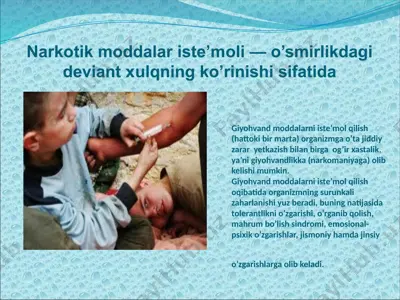 giyohvand moddalarni iste'moli — PPTX
