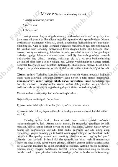 xizmat yozishmalari — DOCX