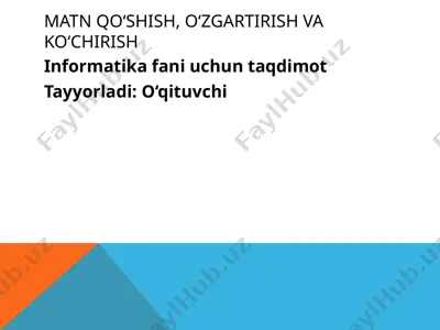 matn qo‘shish, o‘zgartirish va ko‘chirish — PPTX
