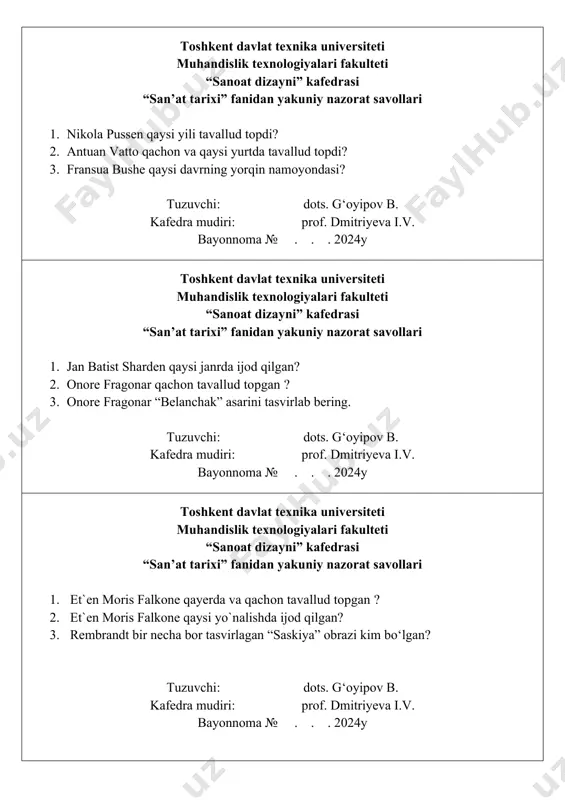 san'at tarixi fanidan yakuniy nazorat savollari - Page 4