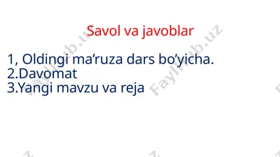 savol va javoblar — PPTX