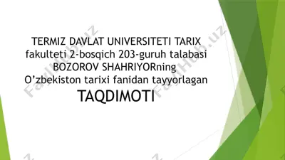 buxoro amirligi daromadlari va unvonlari — PPTX