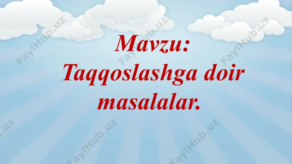 taqqoslashga doir masalalar. - Page 2