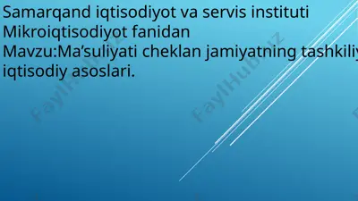 samarqand iqtisodiyot va servis instituti — PPTX