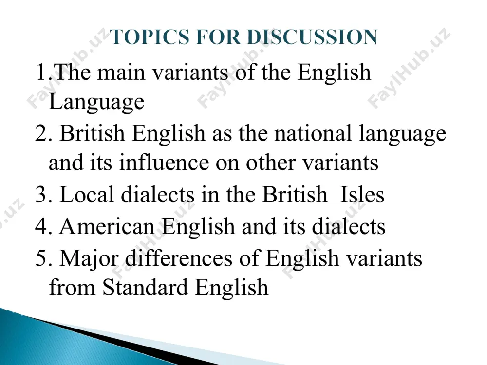xisting outside the british isles (american english, canadian english, new zealand english, south african english and indian english). be is often referred to the written standard english and the pronunciation known as received pronunciation (rp); besides british english, there are two other variants of the english language existing on the territory of the united kingdom, which have a special linguistic status: scottish english and irish english. welsh are known as bilingual speakers, but welsh words are inserted where english does not have an equivalent notion: bach, del, clenning, etc. it has a long tradition of the written and spoken variety; pronunciation, grammar and lexis differ from other varieties of english existing on the territory of the british isles; it can be explained by its history and aspirations for independence; the identity of scottish english reflects an institutionalized social structure, as it is most noticeable in the realm of law, local …