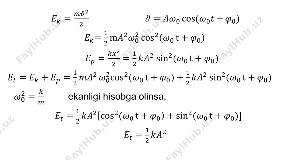 prujinali va matematik mayatniklar. 10-sinf, 29-mavzu - Page 4