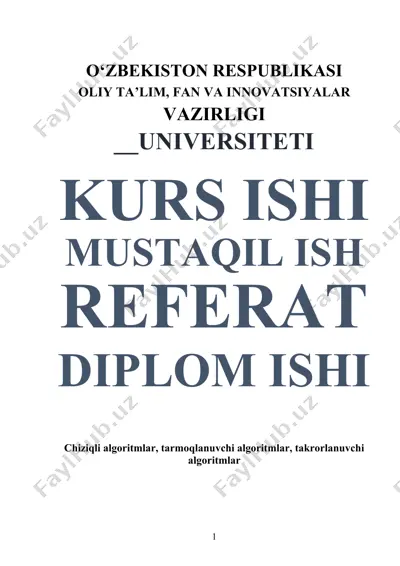 algoritmlar haqida kurs ishi — DOCX