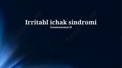 irritabl ichak sindromi — PPTX