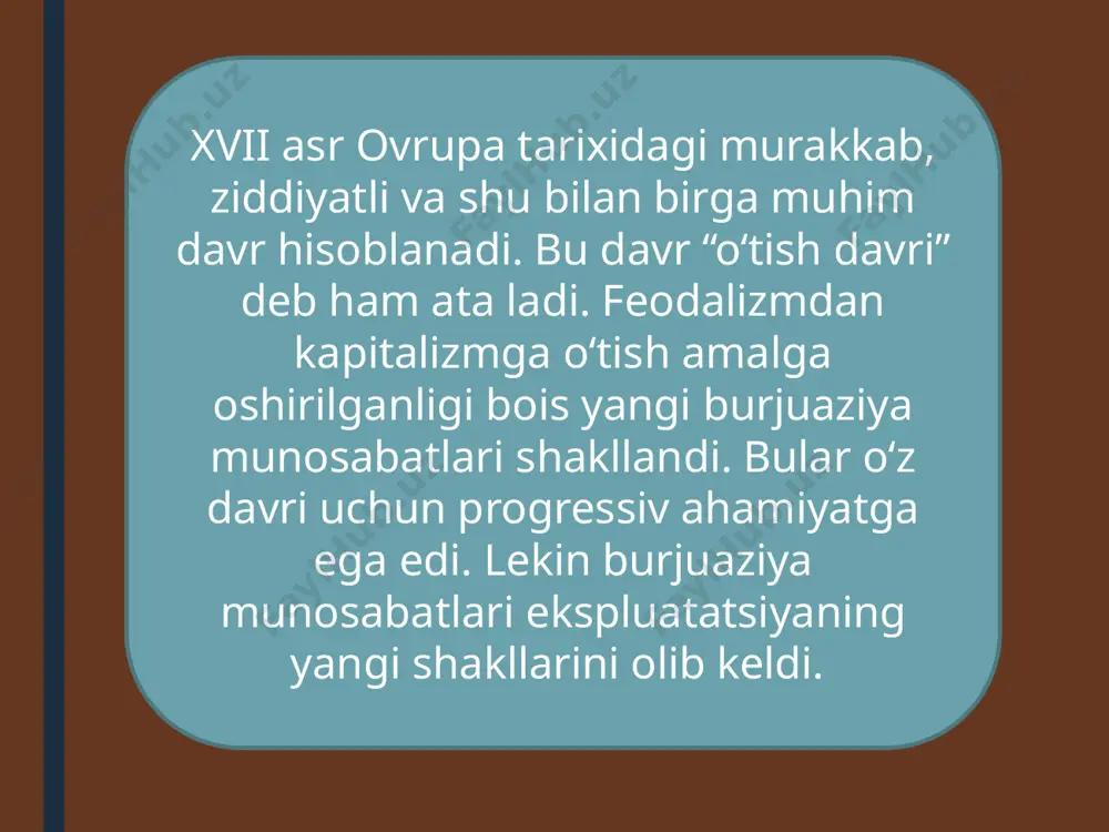 ‘oyalarini targ‘ib etishda jiddiy ish qildilar. biroq ularning antik san’at haqidagi nazariyalarida bir qa tor nuqsonlar mavjud edi. bunga sabab o‘rta asrlar adabiyotidagi milliy xususiyatlarni e’tiborga olmaslikdir. shuning uchun klass itsizm fransiyadan boshqa mamlakatlarda o‘z rivoji uchun zamin topolmadi” xvii asr fransuz adabiyoti va san’atida klassitsizm uslubi o‘z taraqqiyotining eng yuqori cho‘qqisiga ko‘tariladi. klassitsizm feo dal tarqoqligi o‘rniga kelgan mustahkamlanib boruvchi va qattiq qo nun asosida ish tutayotgan absolyut hokimiyatning rasmiy adabiy stili edi. 1715-yilgacha ovrupa adabiyotidagi uch adabiy yo‘nalishdan klassitsizm fransiyada juda ravnaq topdi. fransuz klassitsistlari an tik adabiyot tajribasini milliy an’analar bilan uyg‘unlashtira oldilar. (boshqa davlatlarda bunday bo‘lmadi). renessans realizmi badiiy nasr, asosan, roman janrida davom etdi. barokko esa aristokratik adabiyotda, shuningdek, rasin ijo dining so‘nggi davrida (« ataliya») aks etdi. klassitsizm esa asosiy yo‘nalish edi. bualo (1636–1711). klassitsizmning yirik nazariyachisi shoir nikolya bualo parijda tug‘ilgan. 1673-yilda lyudovik xiv bualoni saroy tarixchisi qilib tayinlaydi. 1684-yilda u fransuz akademiyasiga …