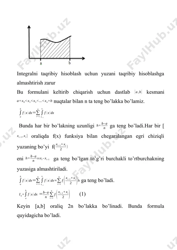 qni oldin 4 ta juft bo’lakka bo’lamiz. h=0.25 bunda [0;1] oraliqni endi 8 ta bo’lakka bo’lamiz h=0.125 bo’ladi ga teng bo’ldi shartni tekshiramiz demak yechim image4.png image5.png image1.png image2.png image3.png