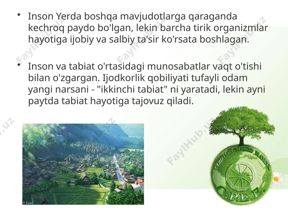 utun dunyo bo‘ylab o‘rmonlarni kesish tez sur’atlarda davom etmoqda. har yili 13 million gektar o'rmon yo'qoladi, faqat 6 gektar o'sadi. demak, har soniyada futbol maydonidek kattalikdagi o‘rmon sayyoramiz yuzidan yo‘qolib bormoqda. o'rmonlarni kesish ozon qatlamining buzilishi sayyoradan taxminan yigirma kilometr balandlikda ozon qatlami - yerning ultrabinafsha qalqoni cho'zilgan . atmosferaga chiqarilgan uglevodorodlar va galogen birikmalar qatlam tuzilishini buzadi. u tükendi va bu ozon teshiklarining shakllanishiga olib keladi . ular orqali kiradigan halokatli ultrabinafsha nurlar yerdagi barcha hayot uchun xavflidir. ular, ayniqsa, inson salomatligiga, ularning immun va genetik tizimiga salbiy ta'sir ko'rsatib, teri saratoni va kataraktani keltirib chiqaradi. ultraviyole nurlar plankton uchun xavflidir - oziq-ovqat zanjirining asosi, yuqori o'simliklar va hayvonlar. bugungi kunda monreal protokoli ta'siri ostida ozonni yemiruvchi moddalardan foydalanadigan deyarli barcha texnologiyalar uchun alternativalar topildi va bu moddalarni ishlab chiqarish, savdosi va ulardan foydalanish tez sur'atlar bilan pasayib bormoqda . ozon qatlami biologik xilma-xillikning kamayishi mutaxassislarning fikricha, har yili …
