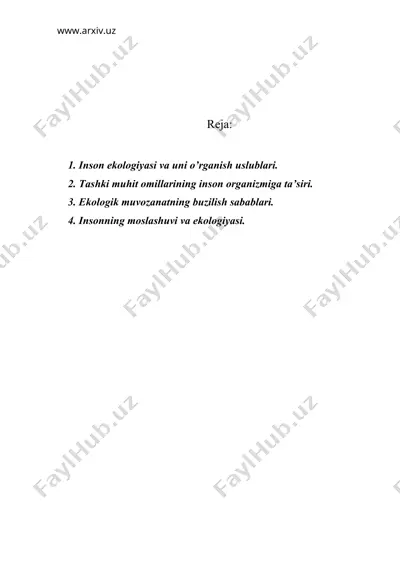 inson ekologiyasi — DOC