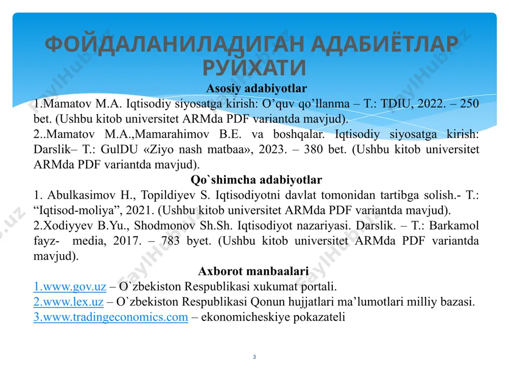 h, xo‘jalik sub’ektlari, mintaqa aholisini qiziqishlari bilan mos kelishini; - davlat tomonidan tartibga solish tizimi yagonaligi va ularga sanoat siyosatining maqsad va vazifalariga bo‘ysunishini. mintaqaning sanoat siyosatini ishlab chiqish pritsiplari. 1. komplekslik va tizimli yondashuv. 2. mintaqaning sanoat kompleksining real holatini to‘liq baholash, yillar davomida uning rivojlanishidagi umumiy tendentsiyalarni hisobga olinganligi. 3. mintaqa miqiyosida bozor mexanizmlarini sanoat kompleksini tartibga solishda mavjud bo‘lgan boshqaruv dastaklaridan to‘liq foydalangan holda yo‘naltirilganligi. 4. siyosatining aktivligi, uning iqtisodiy o‘sishga va tuzilmaviy shakllanishiga yo‘naltirilganligi. siyosat baholashga va barcha resurslardan maksimal foydalanishga hamda sanoatning iqtisodiy o‘sishiga qaratilgan bo‘lishi kerakligi. 5. mintaqaviy xususiyatlarni hisobga olish, jumladan sanoat kompleksining xududiy joylashuvini. sanoat siyosatini ishlab chiqishda quyidagi asosiy printsiplarni va yondashuvlarni talab etadi: sanoat siyosatini amalga oshirishda mexanizmlar tuzulmasini belgilab olish kerak. mintaqa iqtisodiyotida sanoat siyosatini amalga oshirish mexanizmi o‘z ta’minoti, vositalari va jihozlariga asoslanadi. mintaqadagi o‘ziga hos ishlab chiqarish komplekslari sanoat siyosatini realizatsiya qilishda u yoki bu vositalarni tanlanishini …