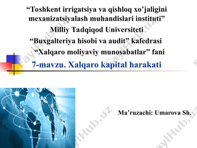 xalqaro kapital harakati — PPT