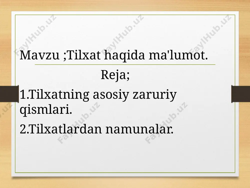 rkali sovutkichga almashtirib berish uchun qabul qilib oldim. (imzo) a. sobirov 2018-yil 20-may tilxat men, o'zbekiston davlat san'at va madaniyat institutining xo'jalik ishlari bo'limi mudiri bahodir olimov, toshkent milliy cholg'u asboblari zavodining tayyor buyumlar ombori mudiri erkin karimovdan institut buyurtmasi asosida tayyorlangan, umumiy bahosi 6813500 (olti million sakkiz yuz o'n uch ming besh yuz) so'm bo'lgan 30 (o'ttiz) dona rubobni qabul qilib oldim. (imzo) b. olimov 2018-yil 21-fevral e'tiboringiz uchun rahmat!!! image7.png image8.jpeg image5.png image6.png image9.jpeg image3.png image4.png