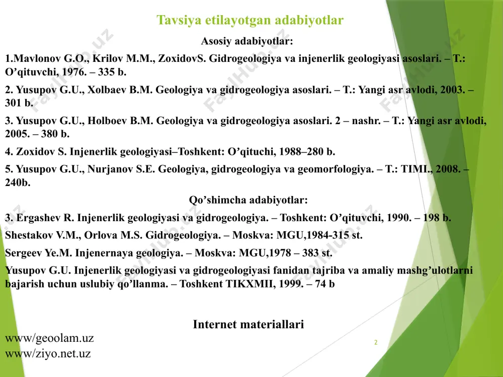 n. tasnifning bunday birligi bo‘lib mineral turi sanaladi. tarkibi va strukturasi bo‘yicha o‘xshash mineral turlar guruhlarga, kichik sinflarga va sinflarga birlashadi. eng yirik sistematik tabaqa bo‘lib turkum sanaladi. biz ushbu darslikda sakkiz sinf vakillaridan asosiylarini ko‘rib chiqamiz. biz sakkiz sinf vakillaridan asosiylarini ko‘rib chiqamiz. bular – silikatlar va alyumosilikatlar, oksidlar va gidroksidlar, sulfidlar, sulfatlar, karbonatlar, galogenidlar, fosfatlar va sof elementlardir. odatda ulardan eng ko‘p uchraydiganlari jins hosil qiluvchi minerallar hisoblanadi. yer po‘sti og‘irligining 70 foyizidan ortig‘ini ikki element – kislorod va kremniy tashkil etadi. kremniy tabiiy birikmalarda kislorodning to‘rtta atomi bilan bog‘langan (sio4) bo‘lib, bu kremnekislorodli tetraedr deyiladi. yer po‘stining tarkibini aniqlash uchun dunyoning barcha olimlari yer yuzasiga chiqgan tog‘ qazilmalari va burgu quduqlaridan olingan barcha minerallar va tog‘ jinslarining kimyoviy tarkibini o‘rganadilar. yerning kimyoviy tarkibi to‘g‘risidagi birinchi to‘liq ma’lumotlar 1889 yili amerikalik olim f.klark tomonidan chop qilingan. o’sha davrdan boshlab yer po‘stini kimyoviy tarkibini o‘rganish ko‘p olimlar tomonidan amalga …