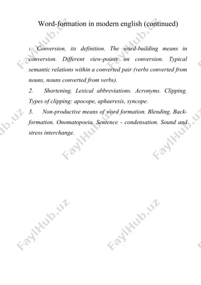 word-formation in modern english (continued) — DOC