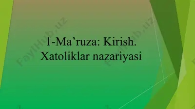 xatoliklar nazariyasi — PPTX