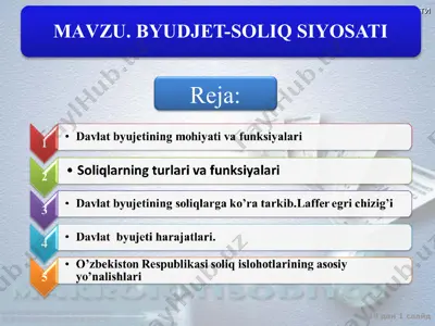 byudjet-soliq siyosati — PPTX