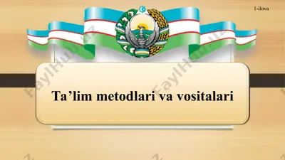 ta'lim metodlari va vositalari — PPT