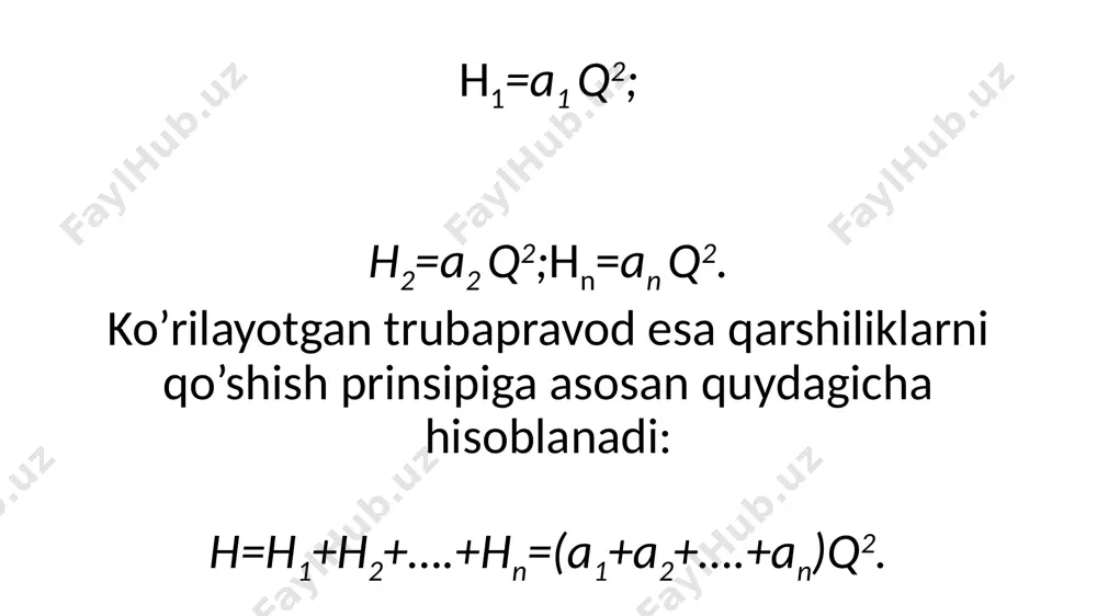 qa xildagi naychalar ham qo’llaniladi. ular konussimon kengayuvchi, konussimon torayuvchi va konoidal naychalardir. konussimon kengayuvchi (difuzor) naychalarda oqimcha kirishida juda ko’p torayadi, so’ngra tez kengaya boradi va naychani butunlay to’ldiradi. shuning uchun siqilish koeffitsenti . konuslik burchagi 0>80 bo’lganda esa oqimcha to’liq kengaya olmaydi va natijada naycha devorlariga tegmay oqadi. bu holda oqish yupqa devordagi teshikdan oqishdan farq qilmaydi. /docprops/thumbnail.jpeg