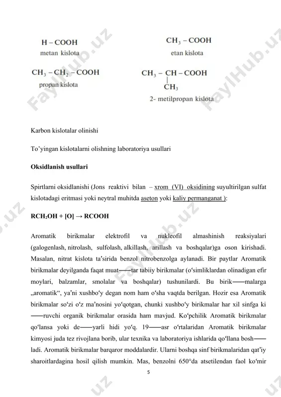 kislota t’sir ettirilsa hosil bo'lgan tuz massasini (g) hisoblang. a) 142 b) 71 c) 113,6 d) 85,2 22. propion kislotaga aktiv natriy ta ’sir ettirilganda 11,21itr (n.sh.) gaz ajraldi,dastlabki kislota massasini (g) toping. a) 37 b) 17,5 c) 74 d) 60 4. etan kislotaga aktiv natriy ta ’sir ettirilganda 11,2 litr (n.sh.) gaz ajraldi,dastlabki kislota massasini (g) toping. a) 37 b) 17,5 0 )7 4 d) 60 yechimi: 2 ch3cooh +2na → 2ch3coona + h2o x= 60gr 11,25 l 120gr 22,4 l javob : d 5. teng massada sirka kislota va naoh reaksiyaga kirishganda 41 gramm tuz hosil bo‘lsa,reaksiyada ortib qolgan modda massasini (g) toping. a) 23 b) 10 c) 20 d) 5 yechimi: ch3cooh +naoh → ch3coona + h2o x= 30gr x=20gr 41gr 60gr 40gr 82gr 30gr⸺20gr=10gr naoh javob : b 6. teng massada sirka kislota va naoh reaksiyaga kirishganda 82 gramm tuz hosil bo`lsa,reaksiyada ortib qolgan modda massasini …