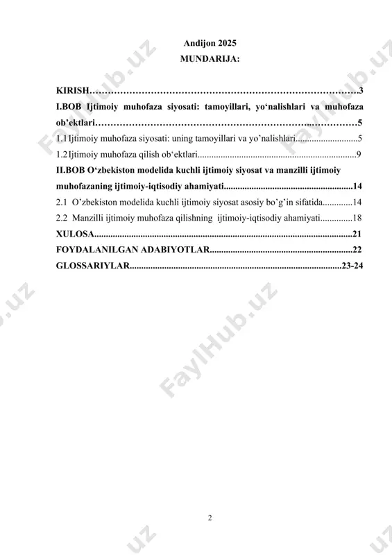 islohotlar har bir davlatning siyosiy kun tartibidagi eng dolzarb masalalardan biri hisoblanadi. xususan, zamonaviy o‘zbekiston misolida olib qaralganda, ta’lim, sog‘liqni saqlash, bandlik, ijtimoiy himoya kabi sohalarda amalga oshirilayotgan tub o‘zgarishlar ijtimoiy islohotlarning amaliy ko‘rinishidir. bu islohotlar aholining ijtimoiy faolligini oshirish, adolatli va inklyuziv jamiyatni shakllantirishga xizmat qilmoqda. ushbu kurs ishida ijtimoiy islohotlarning mazmuni, shakllari, yo‘nalishlari hamda ular qanday omillar ta’sirida amalga oshirilishi chuqur o‘rganiladi. shuningdek, islohotlarning o‘ziga xos xususiyatlari va ularning ijtimoiy hayotga ta’siri tahlil qilinadi. mavzuning dolzarbligi shundaki, har qanday mavzuning obekti: ijtimoiy o‘zgarishlar samaradorligini baholash va ularni ilmiy asosda tushunish orqali kelgusidagi islohotlarga mustahkam zamin yaratiladi. mavzuning predmeti: zamonaviy jamiyat rivojlanishining muhim tarkibiy omillaridan biri sifatida ijtimoiy islohotlar jarayoni tobora murakkablashib, ko‘p qirrali mazmunga ega bo‘lib bormoqda. bugungi kunda har qanday davlatning siyosiy barqarorligi, iqtisodiy taraqqiyoti va fuqarolik jamiyatining shakllanishi bevosita ijtimoiy sohada olib borilayotgan islohotlar samaradorligiga chambarchas bog‘liqdir. mavzuning maqsadi; ayniqsa, globallashuv va axborotlashuv jarayonlari fonida yuzaga …