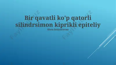 silindrsimon kiliar epiteliyning umumiy tasviri — PPTX