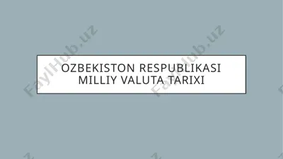 o'zbekiston respublikasi milliy valuta tarixi — PPT