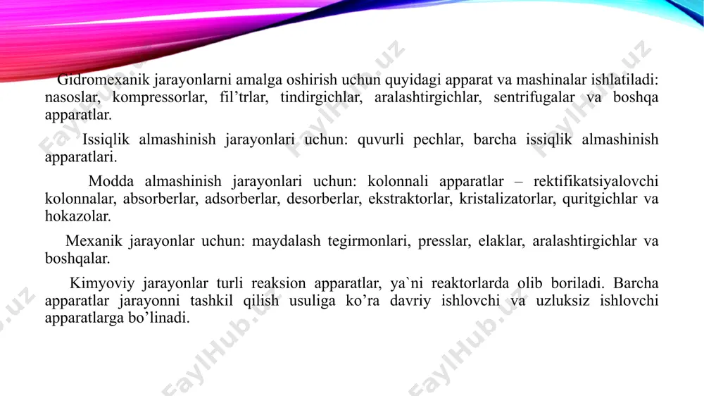 araqqiyot strategiyasi to‘g‘risida”gi 2022 yil 28 yanvardagi pf-60-son farmoni. 2. o‘zbekiston respublikasi prezidentining 2017-yil 20-apreldagi “oliy ta’lim tizimini yanada rivojlantirish chora-tadbirlari to‘g‘risida”gi pq-2909- son qarori. // o‘zbekiston respublikasi qonun hujjatlari to‘plami, 2017 y., 18- son, 313-modda, 19-son, 335-modda. 3. mirziyoyev sh.m. o‘zbekiston respublikasi prezidenti shavkat mirziyoevning birlashgan millatlar tashkiloti assambleyasi 75-sessiyasida so‘zlagan nutqini o‘rganish va keng jamoatchilik o‘rtasida targ‘ib qilish bo‘yicha o‘quv qo‘llanma. –t:. “ma’naviyat”, 2021y. – 280 4. b.eshmuxamedov m.a. gazni qayta ishlash texnologiyasi. darslik. –т.: ―universitet‖, 2022. 468 bet. 5. sami matar, lewis, f. hatch, chemistry of petrochemical processes, oslo, 2000, 406. 6. havard devold, oil and gas production bandbook, usa, 2013, 162p. 7. с.м.туробжонов, д.х.мирхамитова, в.н.жураев, с.э.нурманов, о.э.зиядуллаев, нефть-газ кимёси ва физикаси, тошкент, “тафаккур бустони”, 2014, 160 б. 8. eshmuxamedov m.a. gazni qayta ishlash texnologiyasi. darslik. –t.: ―universitet‖, 2022, 468 bet 9. sami matar, lewis, f. hatch, chemistry of petrochemical processes, oslo, 2000, 406. 10. havard devold, …