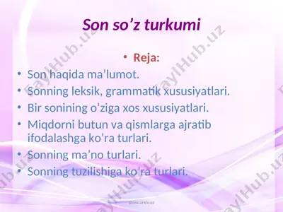 son so’z turkumi — PPT