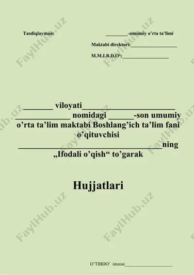 ifodali o’qish to’garak ish rejasi — DOCX