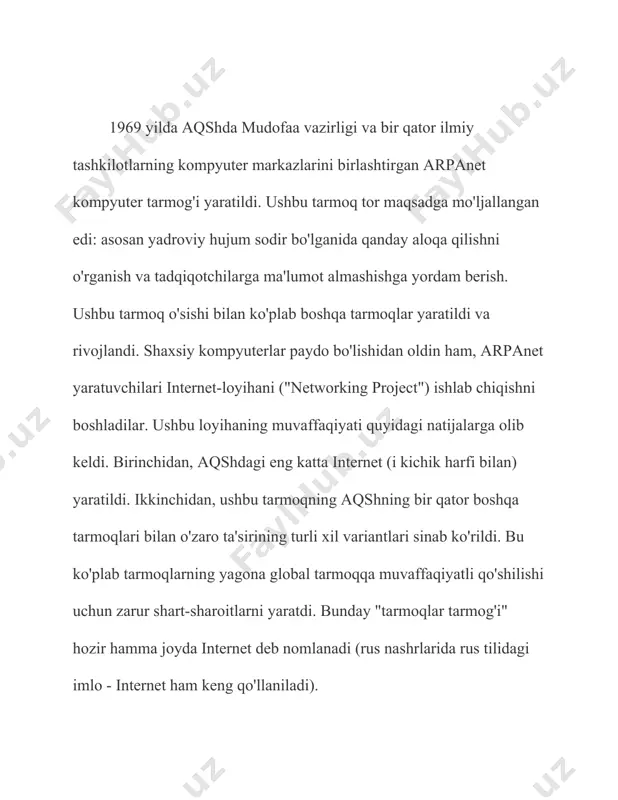 oki korporativ tarmoq odatda kamida bitta kompyuterga ega bo'lib, yuqori tarmoqli kenglikdagi aloqa liniyasidan (internet-server) foydalangan holda doimiy internetga ulanadi. global tarmoqning ishonchliligi aloqa liniyalarining ko'payishi bilan ta'minlanadi: qoida tariqasida, serverlarda ularni internetga ulaydigan ikkita aloqa liniyalari mavjud. wan (keng tarmoq) - mahalliy tarmoqni (lan) global internet tarmog'iga - internetga ulash uchun ishlatiladi. routerlar ikkita sinfga bo'lingan tashqi ulanish turi bo'yicha: ethernet yoki adsl. shunga muvofiq, ularda provayder simini ulash uchun wan porti yoki adsl porti va ethernet texnologiyasidan foydalangan holda tarmoq qurilmalarini ulash uchun to'rttagacha lan porti mavjud. adsl liniyasiga ulanish uchun yo'riqnoma ichiga o'rnatilgan adsl modem o'rnatilgan. wan qisqartmasi global network degan ma'noni anglatadi, u barcha mamlakatlar va qit'alardagi millionlab kompyuterlarni birlashtiradi. lan atamasi mahalliy darajada ishlaydigan va oz sonli mashinalarni birlashtirgan va cheklangan hududda ishlaydigan tarmoqni anglatadi. ikkala portning asosiy farqi tarmoqlarning maqsadi. keng maydon - global tarmoq, uning yordamida kichik tarmoqlar guruhlari, shuningdek kompyuterlar birlashtiriladi va …
