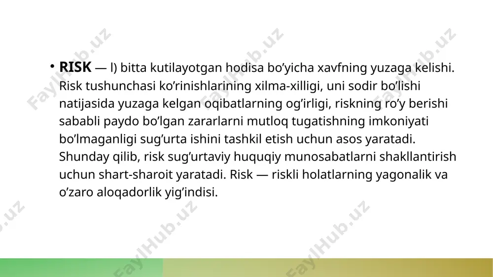 hi risk esa — to‘liq teskari. savdodagi negativ to‘lov balansi — bu tabiiyki musbat investitsion balansning hosilasi. ya’ni, ertaga bizda investitsiyalar ko‘payib ketsa va biz valyutani fiksatsiya qilmasak, tabiiyki negativ savdo balansi bo‘ladi. bu eng oddiy qonuniyat. hozirgi negativ balans — bizga kirib kelayotgan dollarlar hisobiga qondiriladi. masalan, davlat qarz olyapti va bu pulga sport saroyi quryapti. chetdan kelgan uskunalar, o‘sha “negativ balans”da. oila rossiyadan dollar olyapti va chet elda chiqqan un sotib olyapti — bu ham o‘sha balansda. qisqasi, “negativ balans”ni xohlamasak, chet elliklar investitsiya qilishini xohlamasligimiz kerak yoki valyutani sun’iy ravishda ushlab turishimiz kerak. qandaydir ma’noda, savdoni cheklashimiz ham o‘sha “negativ balans”ning sababi — oqibati emas. wef tadqiqoti natijalariga ko‘ra, 2023 yilda global miqyosda og‘ir oqibatlar yaratishi mumkin, deb topilgan risklar yetakchi beshtaligidan “energiya ta’minoti inqirozi”, “yashash xarajatlari inqirozi”, “o‘sib borayotgan inflyatsiya”, “oziq-ovqat ta’minoti inqirozi” hamda “muhim infratuzilmaga qaratilgan kiberhujumlar” o‘rin olgan. mazkur risklarning aksariyati ukrainadagi urush natijasida …