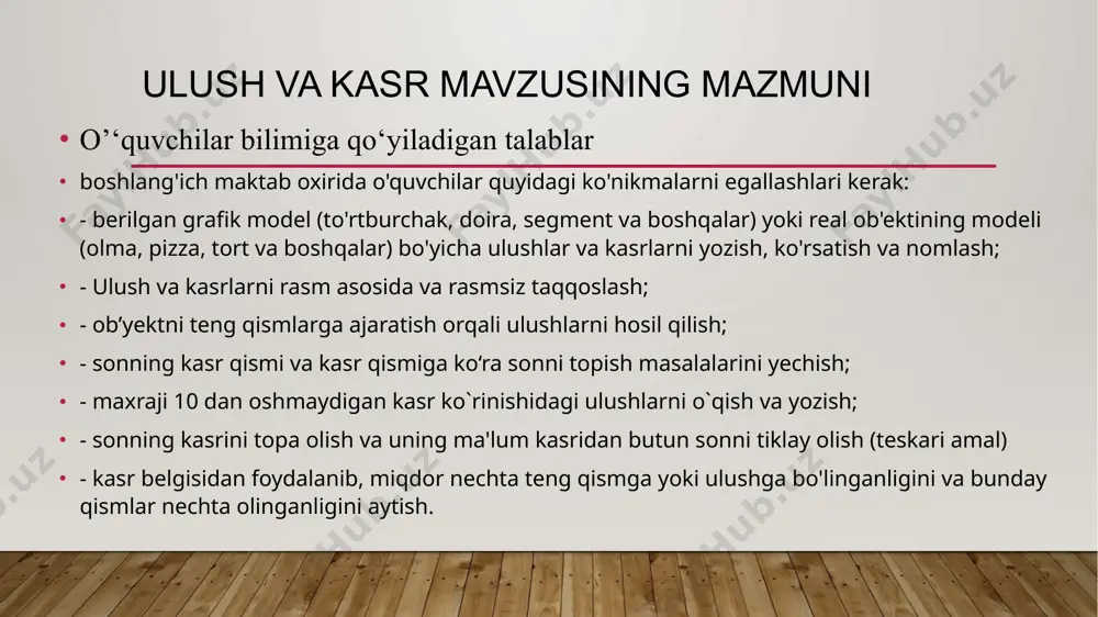 boshlang'ichsinflar darsliklarini ulush va kasrlarni o'qitish metodikasi - Page 4