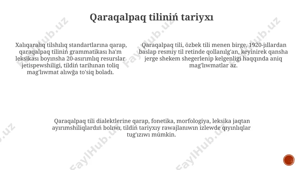 qaraqalpaq tili haqida taqdimot - Page 5