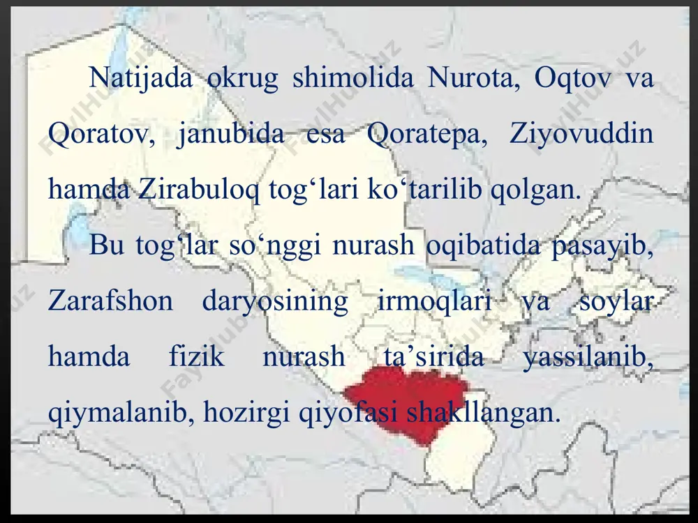 o‘rta zarafshon tabiiy geografik okrugi 7-sinf - Page 5