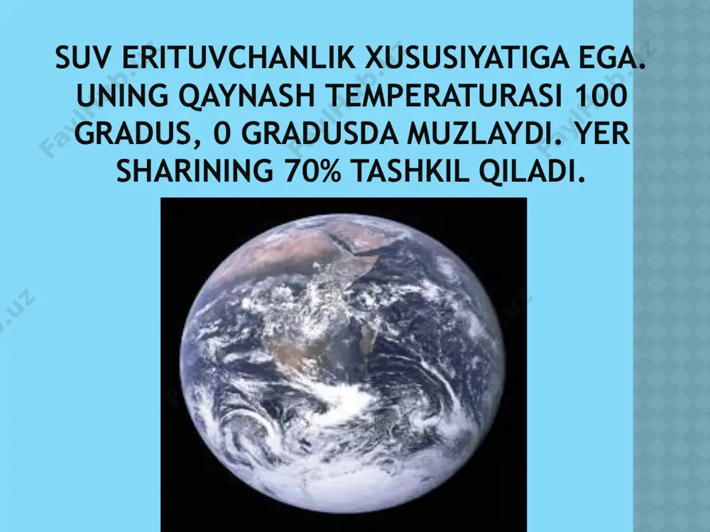 suvning tuzilishi, xususiyatlari va biologik funksiyasi - Page 4