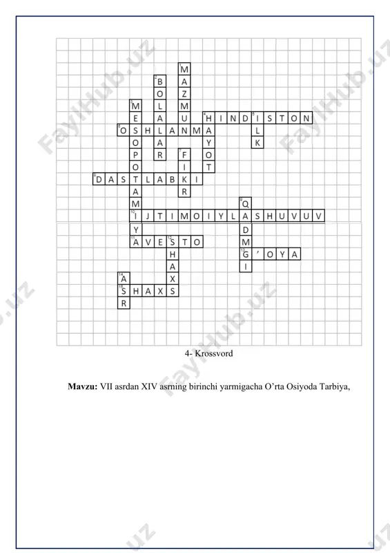 pedagogika faniga oid krossvordlar to'plami - Page 5