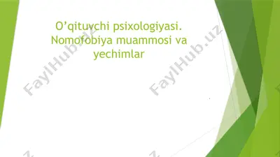o’qituvchi psixologiyasi. nomofobiya muammosi va yechimlar — PPTX