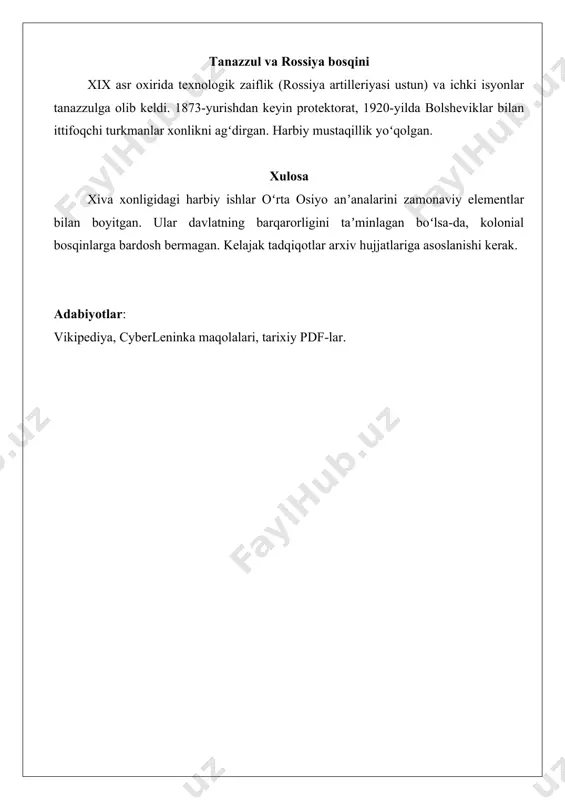 xiva xonligida harbiy ishlar tezis - Page 5