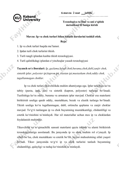 6-mavzu 2 soat juftlik — DOCX