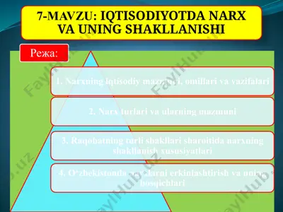 narxga ta’sir etuvchi omillari — PPTX