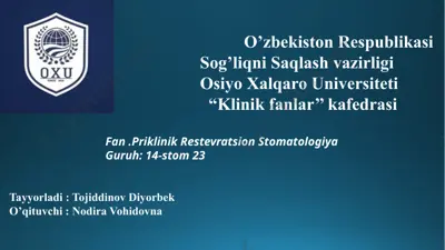 tish qattiq to’qimalarni charxlash tamoyillari — PPTX