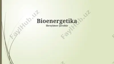 bioenergetika — PPTX
