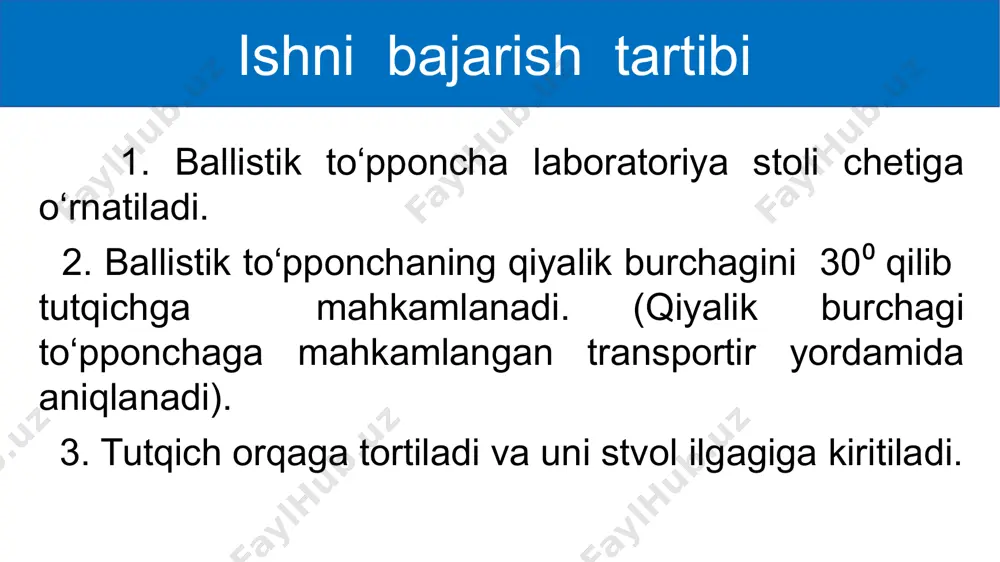 gorizontga qiya otilgan jism harakatini o‘rganish. 10-sinf, 8-mavzu. - Page 5